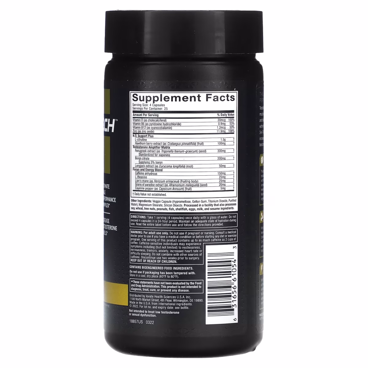 3-In-1 Testosterone Booster 100 Capsules By MuscleTech - Image 2
