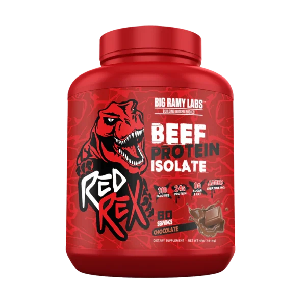 Red Rex Beef Protein Isolate - 24g Pure Beef Protein, Zero Fat, Zero Carbs, Enhanced with Amino Acids for Muscle Growth and Recovery