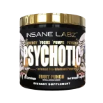 This is image of Psychotic Gold Pre Workout by Insane Labz - High-stimulant pre-workout supplement for intense energy, focus, and muscle pumps