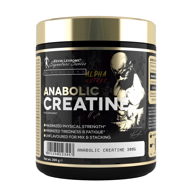 Anabolic Creatine by Kevin Levrone – 300g creatine monohydrate supplement for muscle strength and recovery, available at Alpha Nutrex in Pakistan