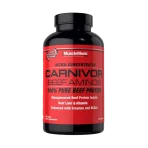 Bottle of Carnivor Beef Amino by MuscleMeds featuring 300 tablets, designed for muscle growth, recovery, and enhanced performance.