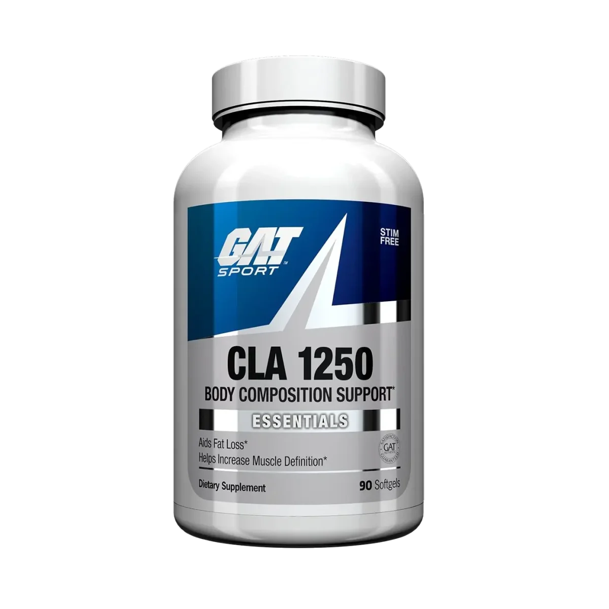 "CLA 1250 by GAT Sport bottle and supplement facts, a stimulant-free fat loss and muscle definition supplement available at Alpha Nutrex