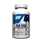 "CLA 1250 by GAT Sport bottle and supplement facts, a stimulant-free fat loss and muscle definition supplement available at Alpha Nutrex