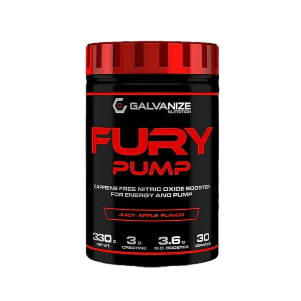 This image of Fury Pump Galvanize Nutrition – Caffeine-free pre-workout for muscle pumps and energy