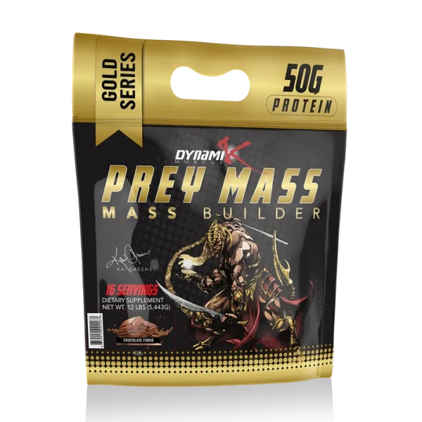 Prey Whey Protein 5lb nutrition label showing 130 calories, 24g protein, 2.5g fat, and 3g carbs per serving.