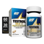 "Testrol Gold ES by GAT Sport – Premium testosterone booster with Tribulus Terrestris, Fenugreek, and Zinc. Supports muscle growth and male performance